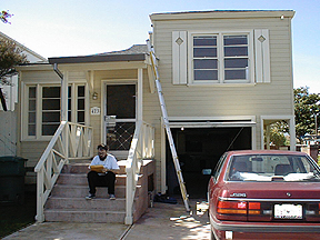 The front of the house.